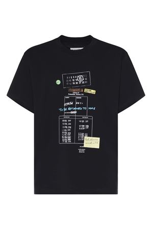 T-shirt in jersey di cotone nero MM6 MAISON MARGIELA | SH0GC0070M20170900